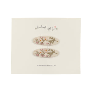 Mini Oval Floral Branch Embroidered Clips