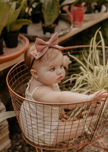 Red Gingham Printed Dolly Bow