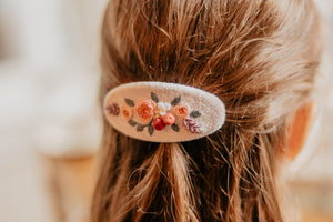 Pink Oval Berry Barrette