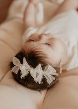 3 Sheer Bows / Beige Silk Newborn Gift Set