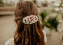 Oval Wildflower Embroidered Barrette