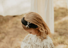 Black Velvet Padded Headband with Lace Detail