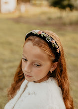 Ribbon Embroidery on Black Velvet Headband