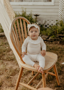 Ivory Silk Natural Bow Baby Band