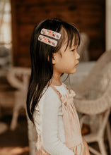 Pink Velvet Embroidered Clips