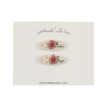 Mini Embroidered Roses Clips