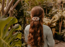 Oval Embroidered Three Roses Barrette