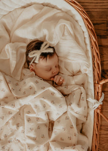 Woodland Print/ Ivory Mohair Newborn Set