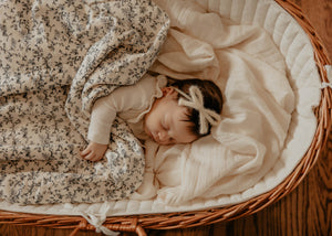 Woodland Print/ Ivory Mohair Newborn Set
