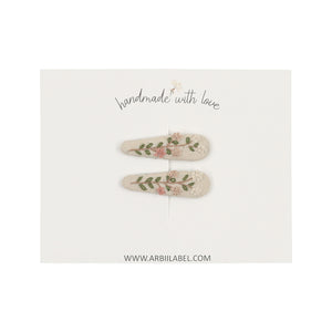 Budding  Branch Embroidered Clips