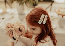 Pink Rosette Embroidered Clips