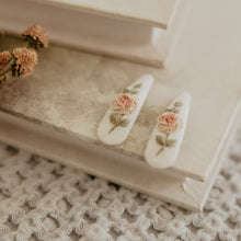 Mini Pink Rosette Embroidered Clips