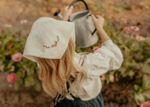 Embroidered Ivory with Lace Detail Bandana