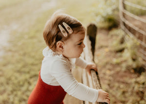 Mini Budding  Branch Embroidered Clips