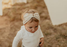 Ivory Ribbed Turban with Embroidery