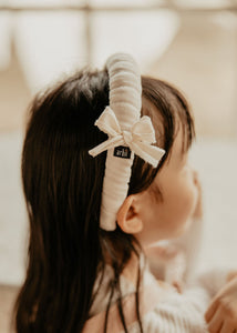 Winter White Velvet Twisted Headband