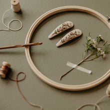 Budding  Branch Embroidered Clips