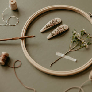 Budding  Branch Embroidered Clips