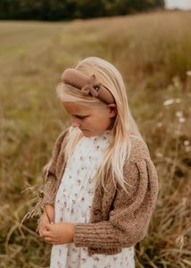 Mocha Mohair Headband with Bow Detail
