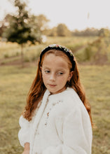 Ribbon Embroidery on Black Velvet Headband