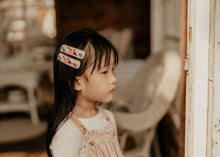 Pink Velvet Embroidered Clips