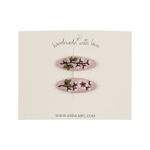 Mini Pink Blooming Buds Embroidered Clips