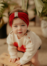 Red Ribbed Logo Turban