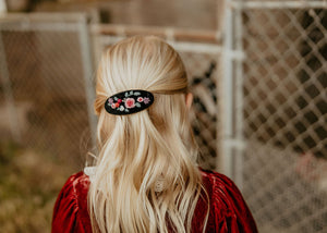 Black Oval Berry Barrette