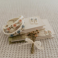 Blue Embroidered Rosette Headband