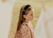 Black Wide Ribbed Headband with Bow Detail