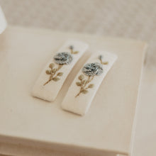 Blue Rosette Embroidered Clips