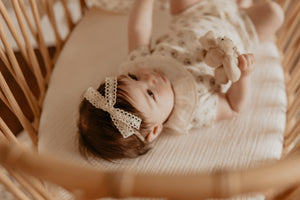 Crochet Lace / Blooming Print Bow
