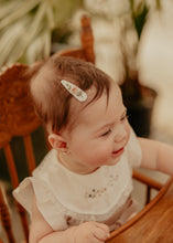 Mini Pink Rosette Embroidered Clips