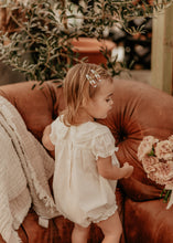 Mini White Rose Bud Embroidered Clips