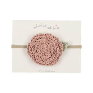 Mauve Crochet Flower Baby Band