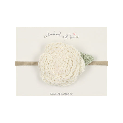 Ivory Crochet Flower Baby Band