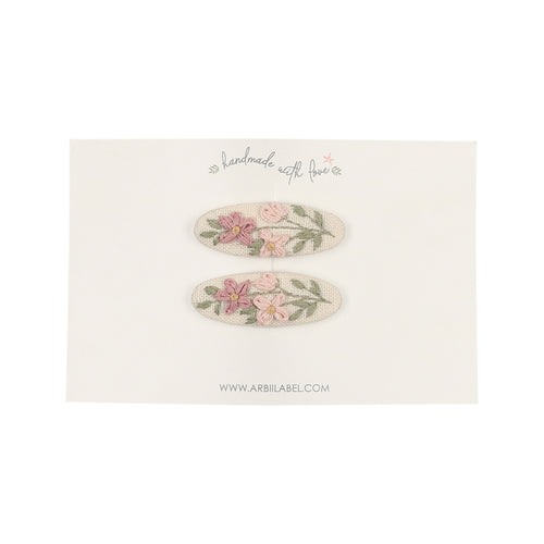 Mini Sweet Blossoms Embroidered Clips
