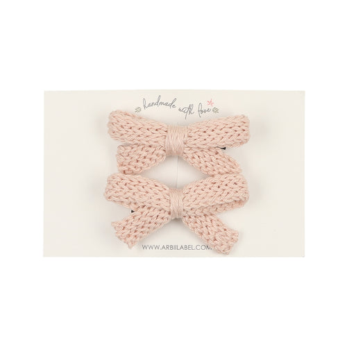 Pink Crochet Bow Set