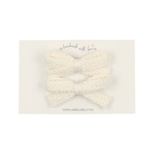 Ivory Crochet Bow Set