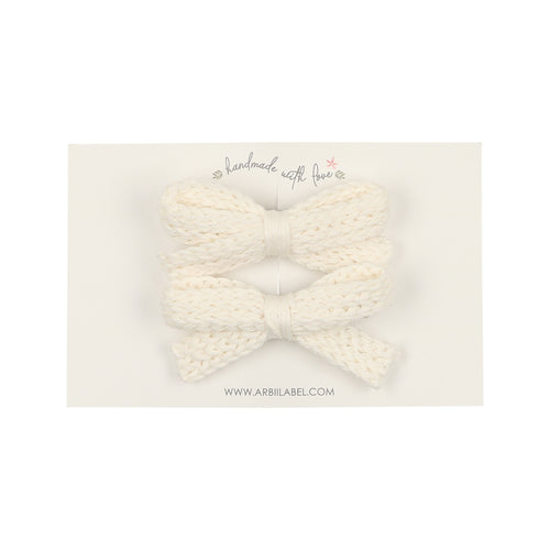Ivory Crochet Bow Set