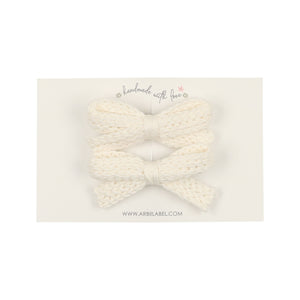 Ivory Crochet Bow Set