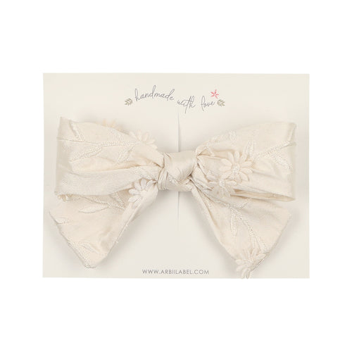 Embossed Silk Bow Clip