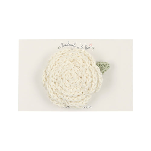 Ivory Crochet Flower Clip