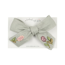 Ribbon Embroidered Bow Clip