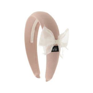 Dusty Pink Sheer Silk Organza Side Bow Headband
