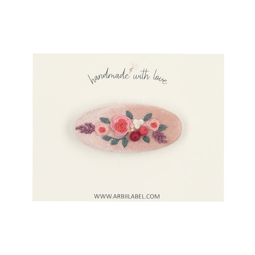 Pink Oval Berry Barrette