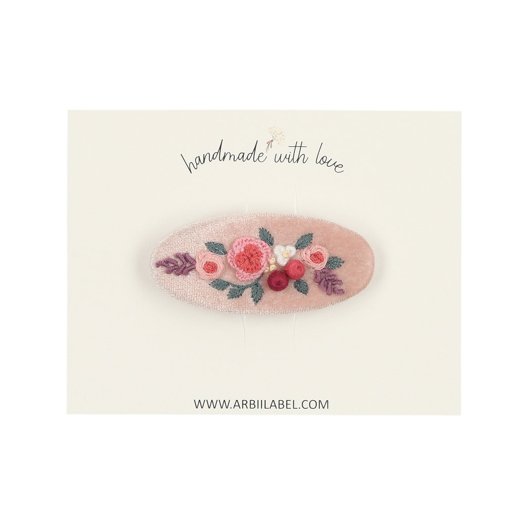 Pink Oval Berry Barrette