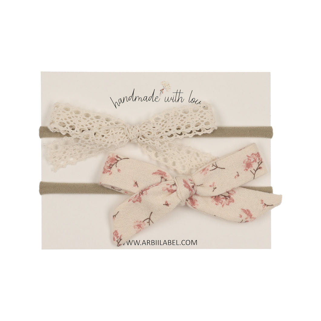 Crochet Lace / Blooming Print Bow