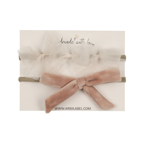 Sheer Organza Bows / Pink Velvet Bow