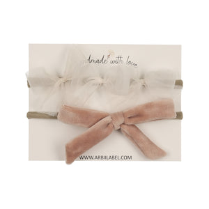 Sheer Organza Bows / Pink Velvet Bow